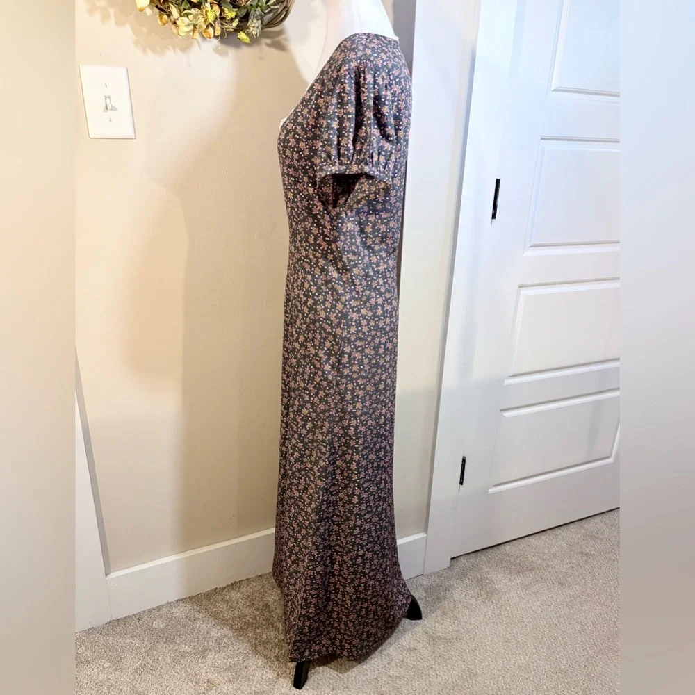 NATURAL LIFE Juliette Dress Floral Grey/Pink Boho Cottage Maxi Dress~ Large 🧡 - Picture 7 of 11